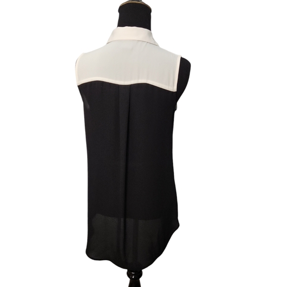 Ann Taylor Color Block Sleeveless Top Tan Black and White Size XS - Picture 4 of 6